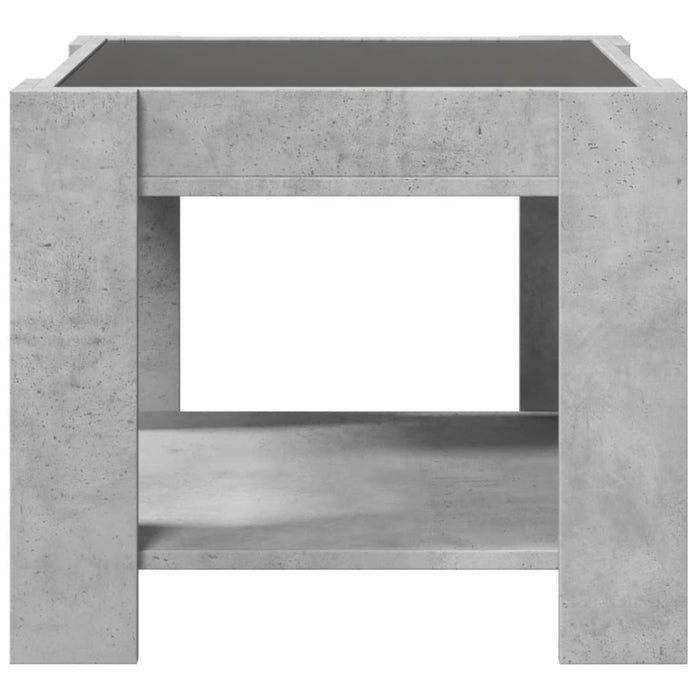 Măsuță de cafea cu LED, gri beton, 53x53x45 cm, lemn prelucrat - WALTI WALTI