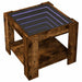 Măsuță de cafea cu LED stejar fumuriu 53x53x45cm lemn prelucrat - WALTI WALTI