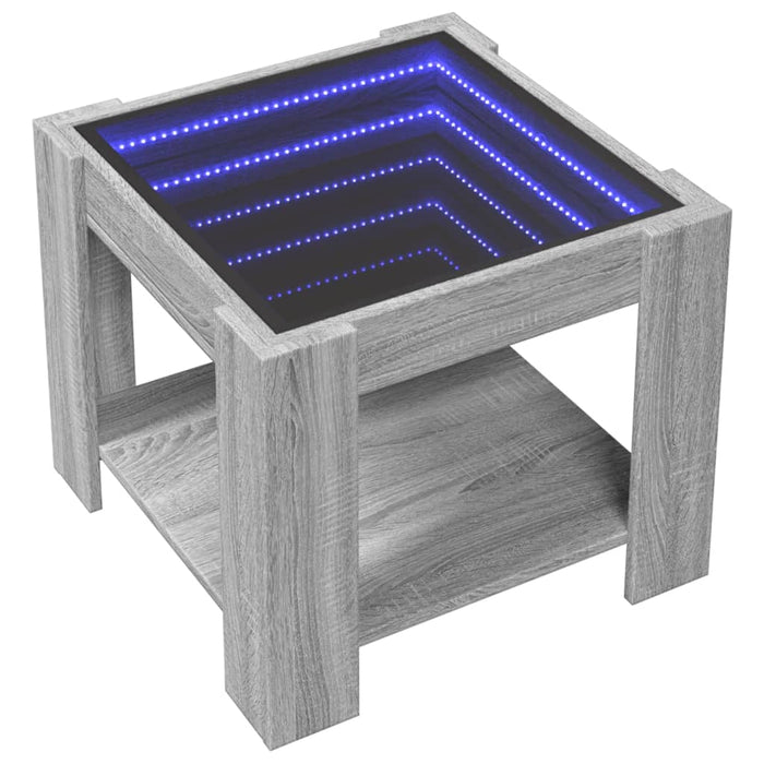 Măsuță de cafea cu LED gri sonoma 53x53x45 cm lemn prelucrat - WALTI WALTI