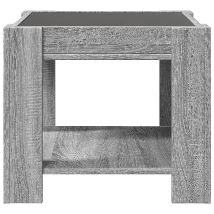 Măsuță de cafea cu LED gri sonoma 53x53x45 cm lemn prelucrat - WALTI WALTI