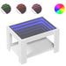 Măsuță de cafea cu LED, alb, 73x53x45 cm, lemn prelucrat - WALTI WALTI