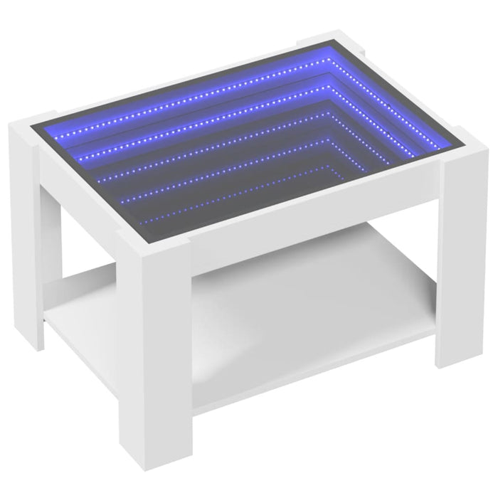 Măsuță de cafea cu LED, alb, 73x53x45 cm, lemn prelucrat - WALTI WALTI