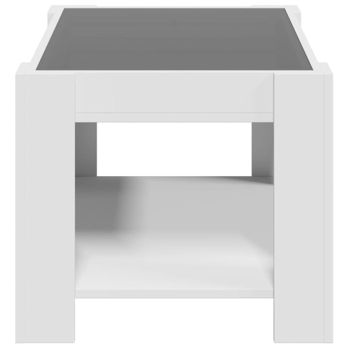 Măsuță de cafea cu LED, alb, 73x53x45 cm, lemn prelucrat - WALTI WALTI
