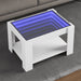 Măsuță de cafea cu LED, alb, 73x53x45 cm, lemn prelucrat - WALTI WALTI