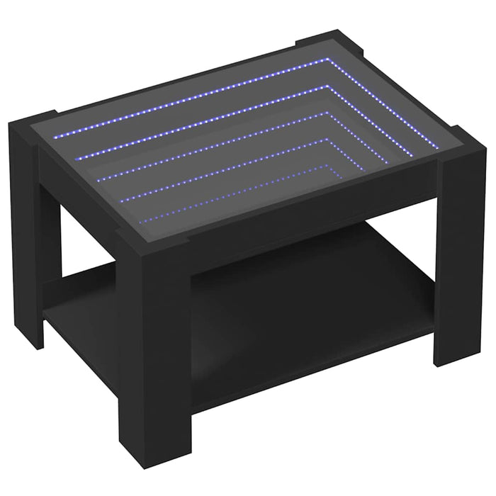 Măsuță de cafea cu LED, negru, 73x53x45 cm, lemn prelucrat - WALTI WALTI