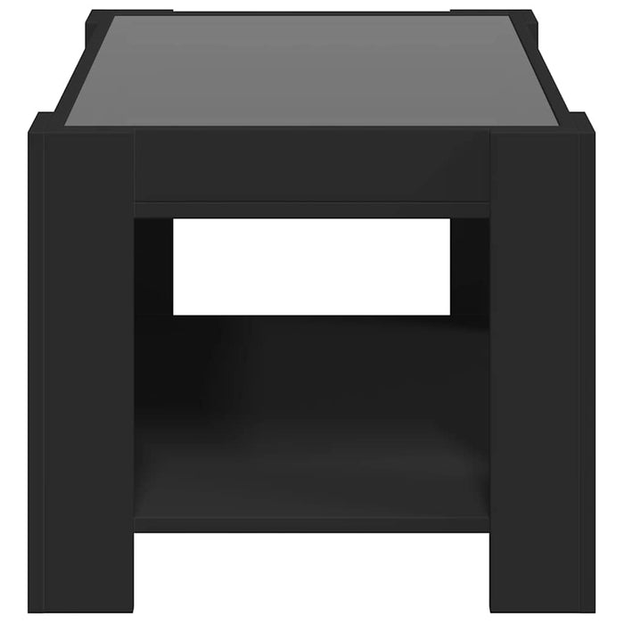 Măsuță de cafea cu LED, negru, 73x53x45 cm, lemn prelucrat - WALTI WALTI