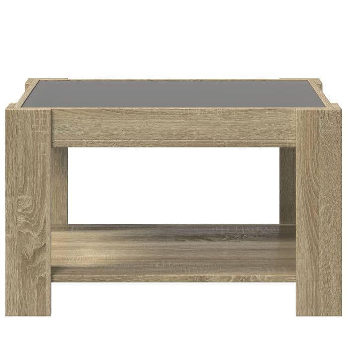 Măsuță de cafea cu LED stejar sonoma 73x53x45 cm lemn prelucrat - WALTI WALTI
