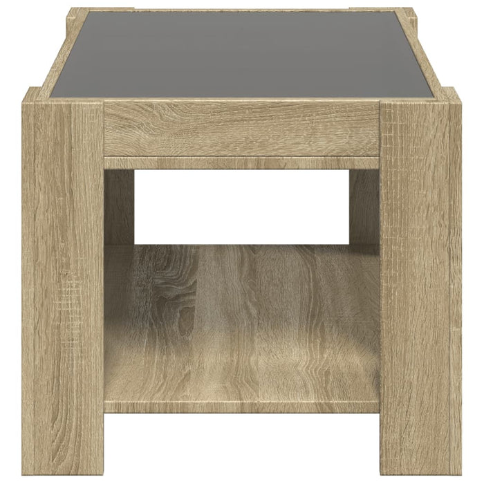 Măsuță de cafea cu LED stejar sonoma 73x53x45 cm lemn prelucrat - WALTI WALTI