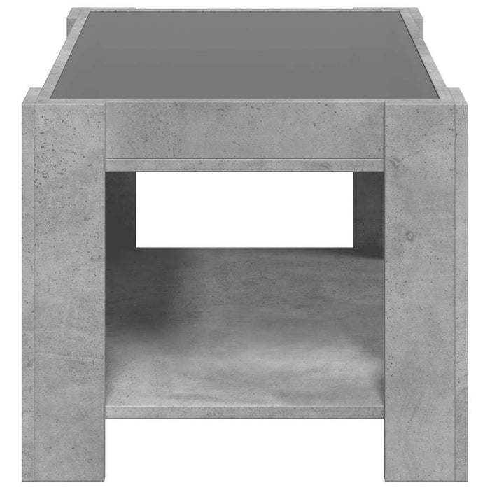 Măsuță de cafea cu LED, gri beton, 73x53x45 cm, lemn prelucrat - WALTI WALTI