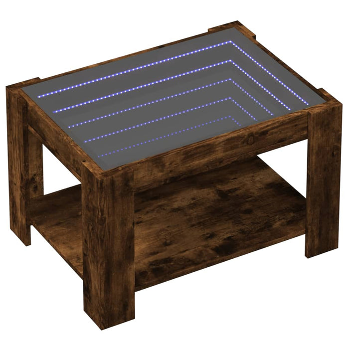Măsuță de cafea cu LED stejar fumuriu 73x53x45cm lemn prelucrat - WALTI WALTI