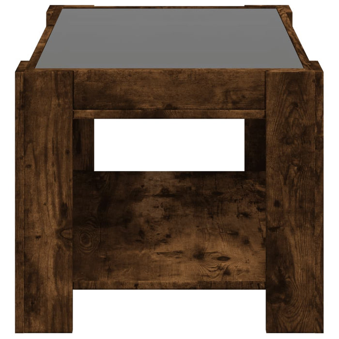 Măsuță de cafea cu LED stejar fumuriu 73x53x45cm lemn prelucrat - WALTI WALTI