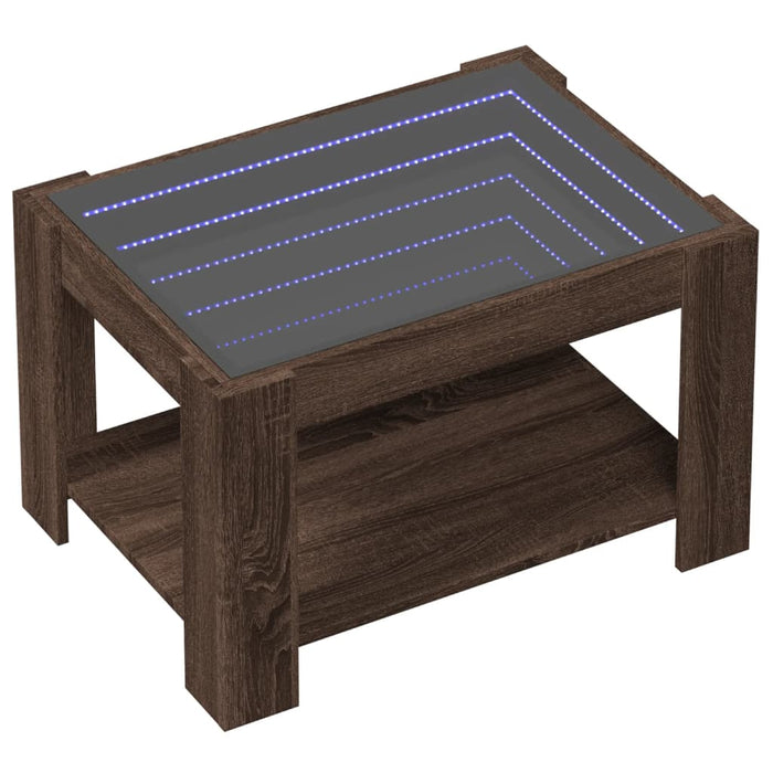 Măsuță de cafea cu LED stejar maro 73x53x45 cm lemn prelucrat - WALTI WALTI