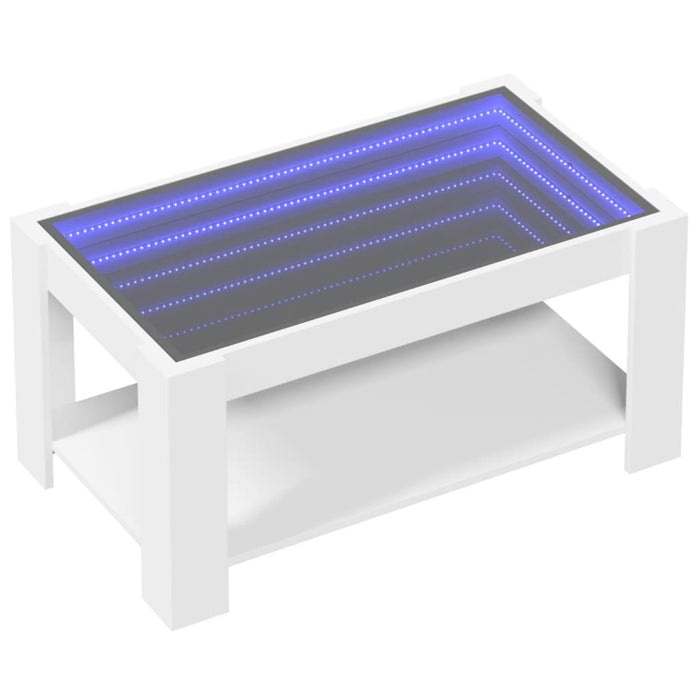 Măsuță de cafea cu LED, alb, 93x53x45 cm, lemn prelucrat - WALTI WALTI