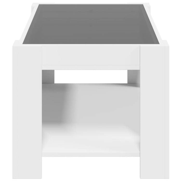 Măsuță de cafea cu LED, alb, 93x53x45 cm, lemn prelucrat - WALTI WALTI
