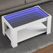 Măsuță de cafea cu LED, alb, 93x53x45 cm, lemn prelucrat - WALTI WALTI