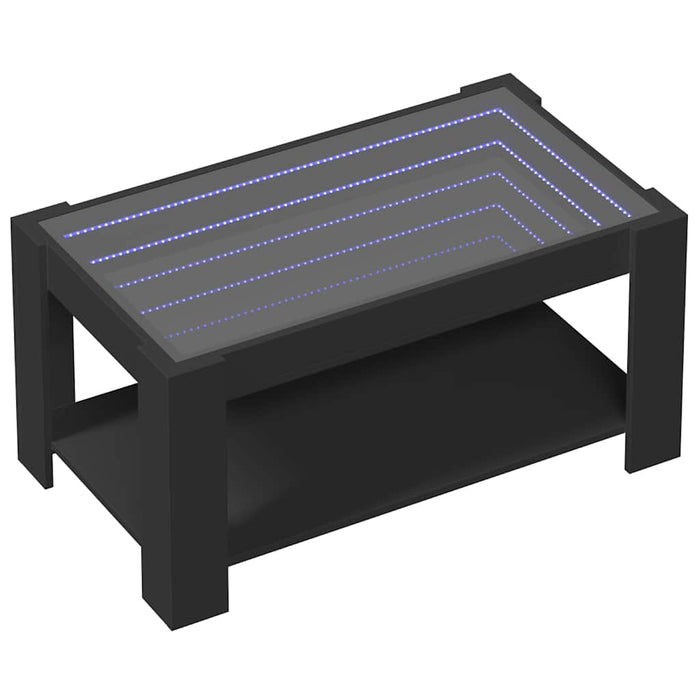 Măsuță de cafea cu LED, negru, 93x53x45 cm, lemn prelucrat - WALTI WALTI
