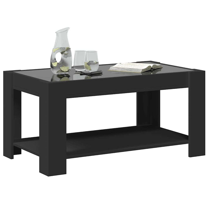 Măsuță de cafea cu LED, negru, 93x53x45 cm, lemn prelucrat - WALTI WALTI
