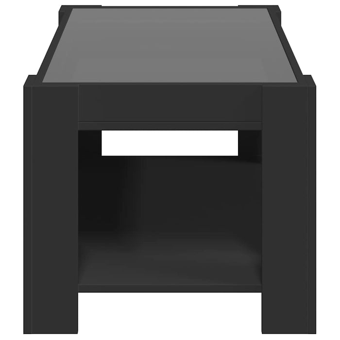 Măsuță de cafea cu LED, negru, 93x53x45 cm, lemn prelucrat - WALTI WALTI