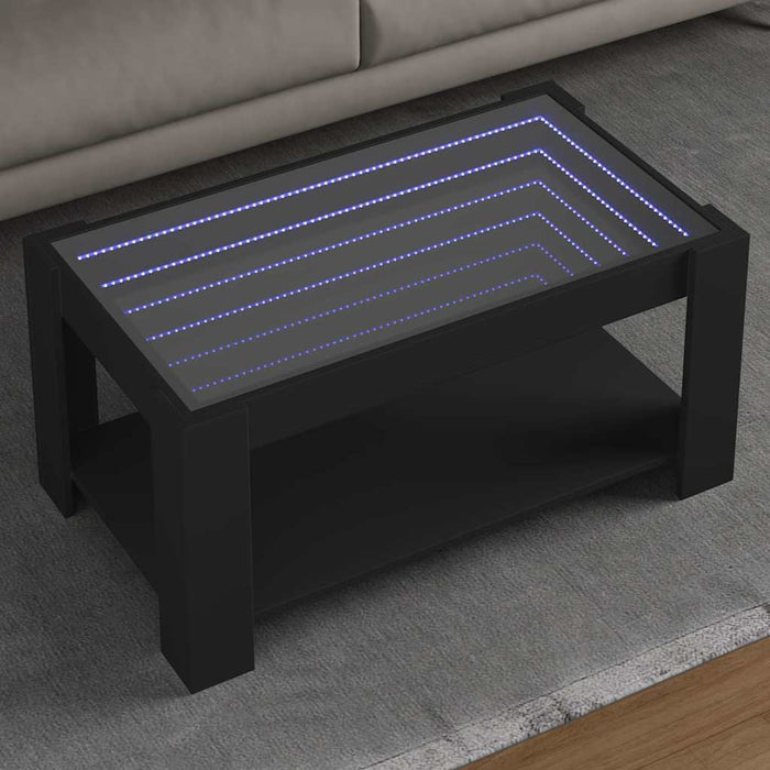 Măsuță de cafea cu LED, negru, 93x53x45 cm, lemn prelucrat - WALTI WALTI