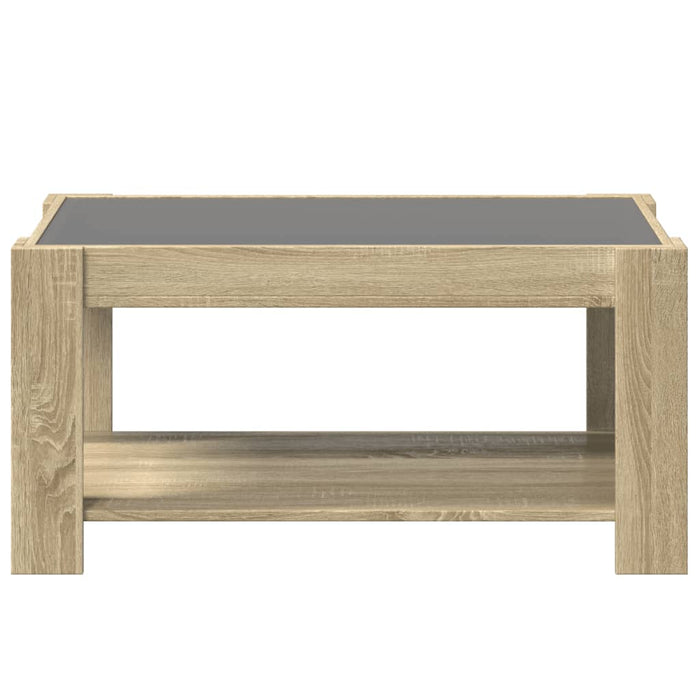 Măsuță de cafea cu LED stejar sonoma 93x53x45 cm lemn prelucrat - WALTI WALTI