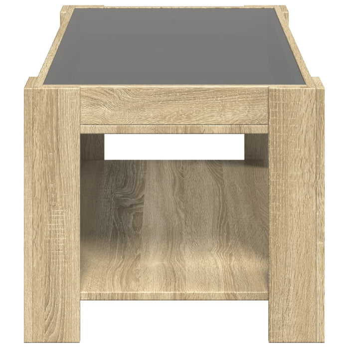 Măsuță de cafea cu LED stejar sonoma 93x53x45 cm lemn prelucrat - WALTI WALTI