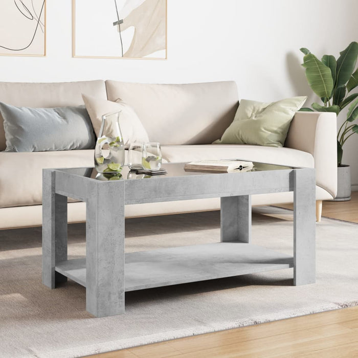 Măsuță de cafea cu LED, gri beton, 93x53x45 cm, lemn prelucrat - WALTI WALTI