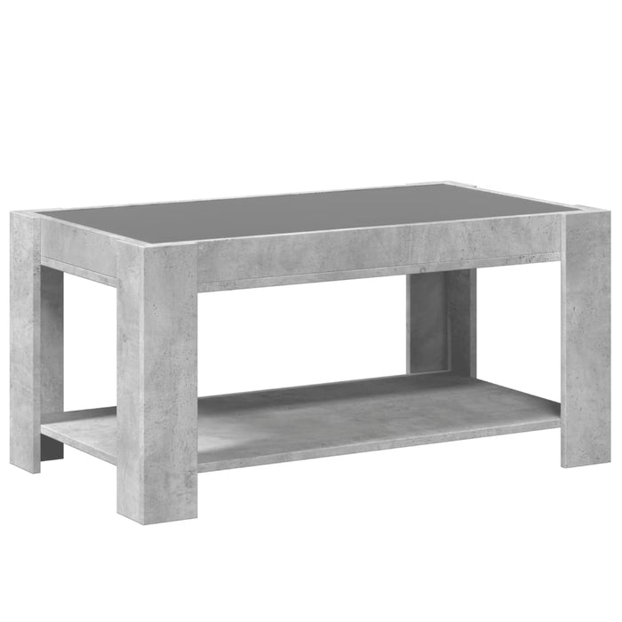 Măsuță de cafea cu LED, gri beton, 93x53x45 cm, lemn prelucrat - WALTI WALTI