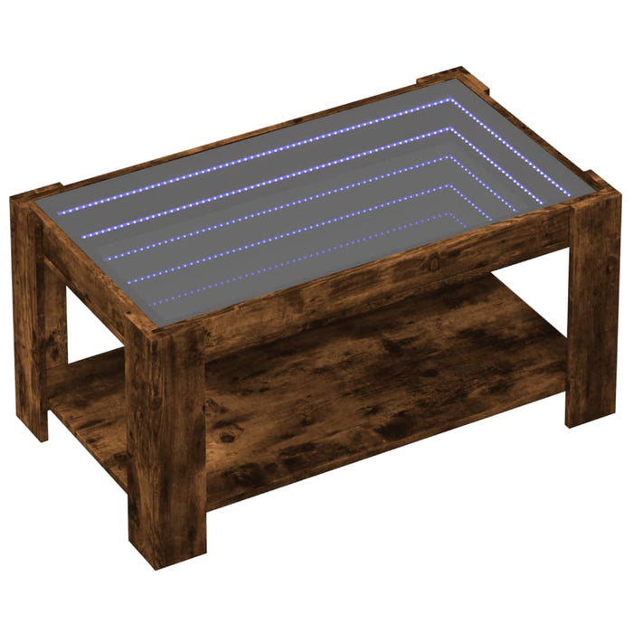 Măsuță de cafea cu LED stejar fumuriu 93x53x45cm lemn prelucrat - WALTI WALTI