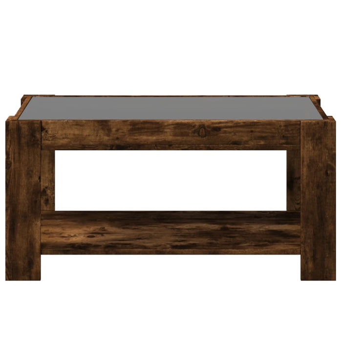 Măsuță de cafea cu LED stejar fumuriu 93x53x45cm lemn prelucrat - WALTI WALTI