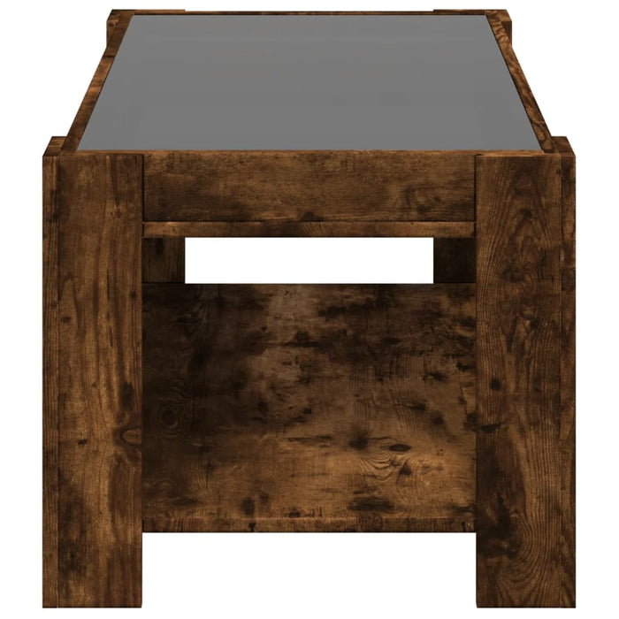 Măsuță de cafea cu LED stejar fumuriu 93x53x45cm lemn prelucrat - WALTI WALTI