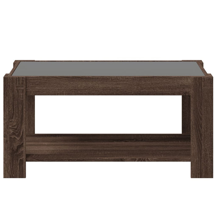 Măsuță de cafea cu LED stejar maro 93x53x45 cm lemn prelucrat - WALTI WALTI