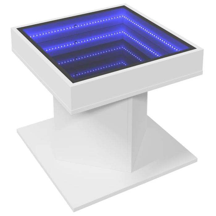 Măsuță de cafea cu LED, alb, 50x50x45 cm, lemn prelucrat - WALTI WALTI