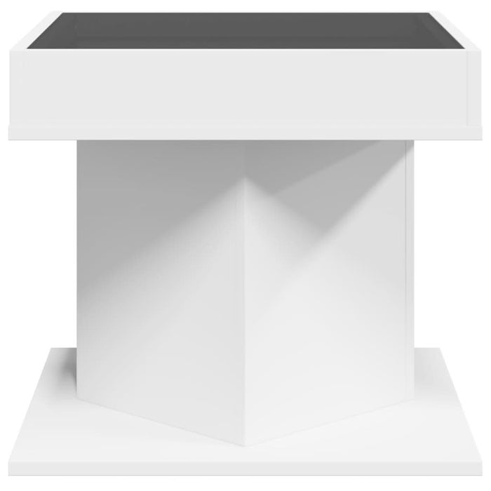 Măsuță de cafea cu LED, alb, 50x50x45 cm, lemn prelucrat - WALTI WALTI
