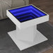 Măsuță de cafea cu LED, alb, 50x50x45 cm, lemn prelucrat - WALTI WALTI