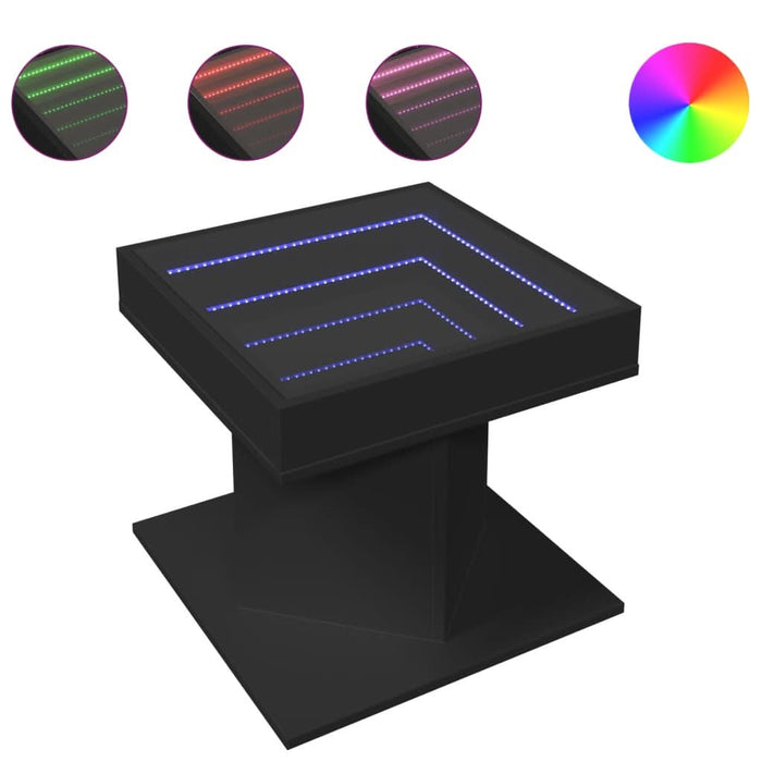 Măsuță de cafea cu LED, negru, 50x50x45 cm, lemn prelucrat - WALTI WALTI