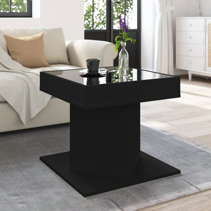 Măsuță de cafea cu LED, negru, 50x50x45 cm, lemn prelucrat - WALTI WALTI