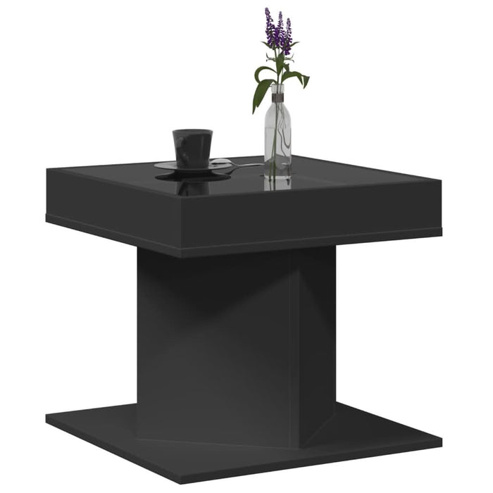 Măsuță de cafea cu LED, negru, 50x50x45 cm, lemn prelucrat - WALTI WALTI