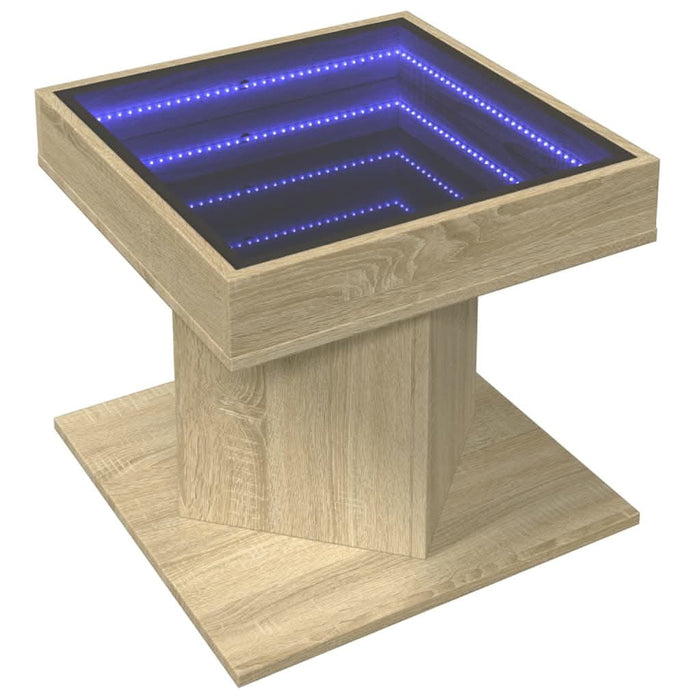 Măsuță de cafea cu LED stejar sonoma 50x50x45 cm lemn prelucrat - WALTI WALTI