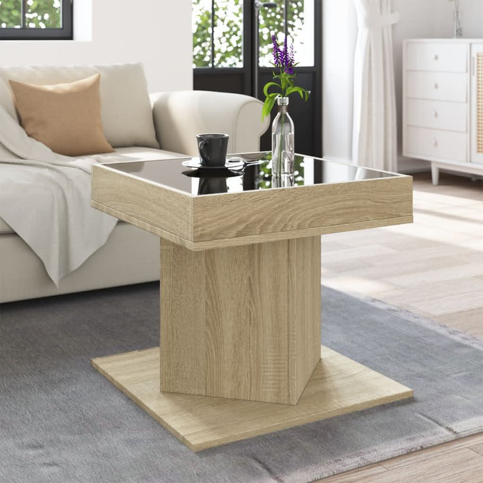 Măsuță de cafea cu LED stejar sonoma 50x50x45 cm lemn prelucrat - WALTI WALTI