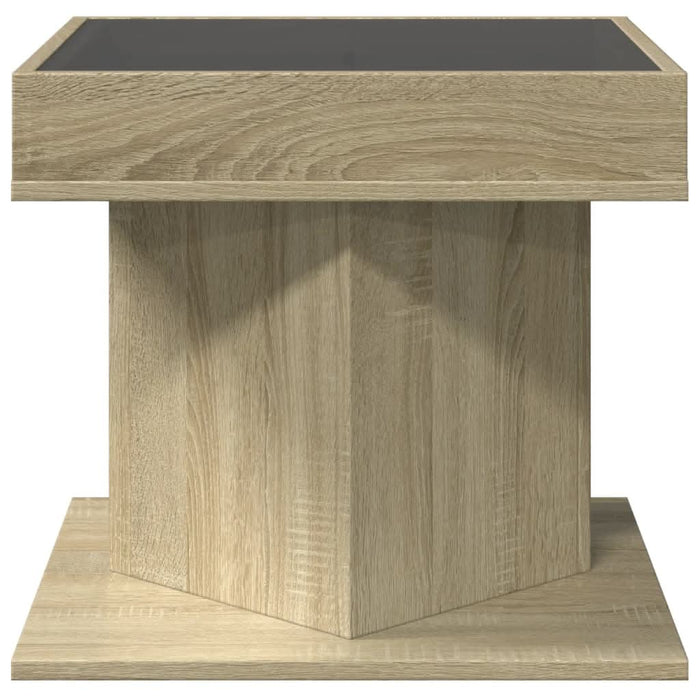 Măsuță de cafea cu LED stejar sonoma 50x50x45 cm lemn prelucrat - WALTI WALTI