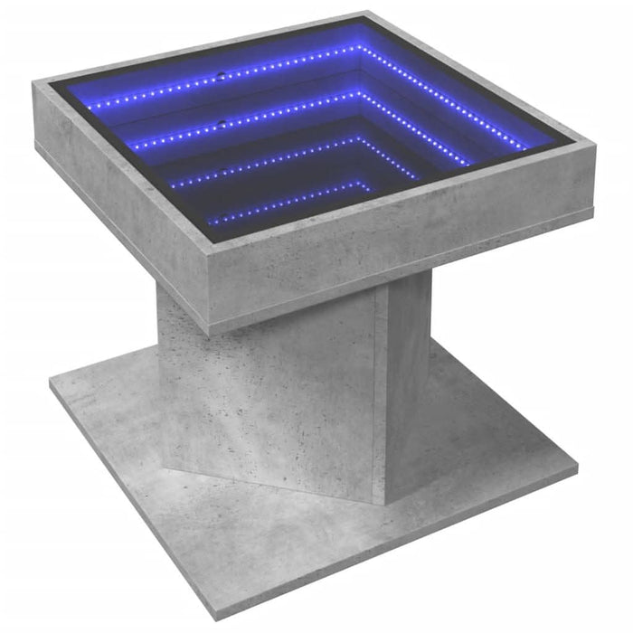 Măsuță de cafea cu LED, gri beton, 50x50x45 cm, lemn prelucrat - WALTI WALTI