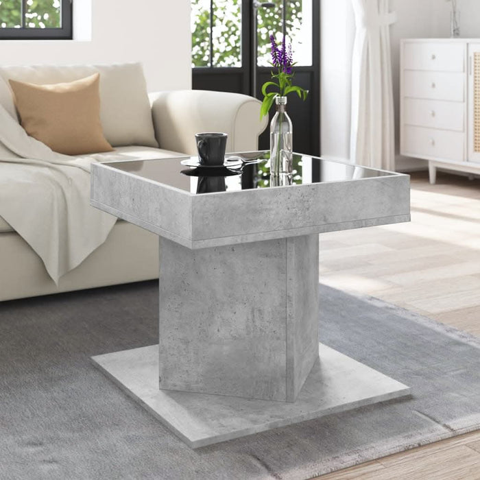 Măsuță de cafea cu LED, gri beton, 50x50x45 cm, lemn prelucrat - WALTI WALTI