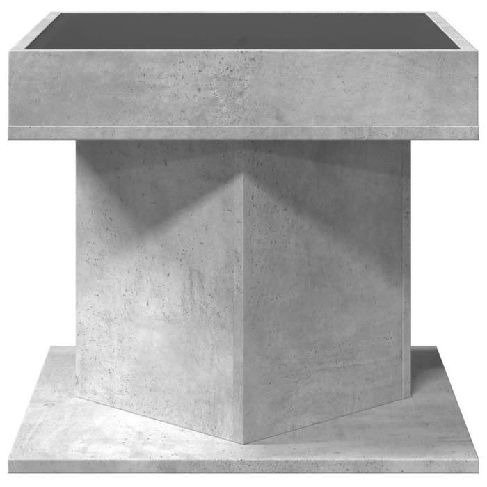 Măsuță de cafea cu LED, gri beton, 50x50x45 cm, lemn prelucrat - WALTI WALTI