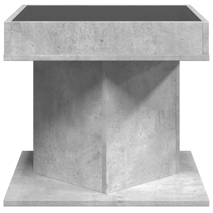 Măsuță de cafea cu LED, gri beton, 50x50x45 cm, lemn prelucrat - WALTI WALTI