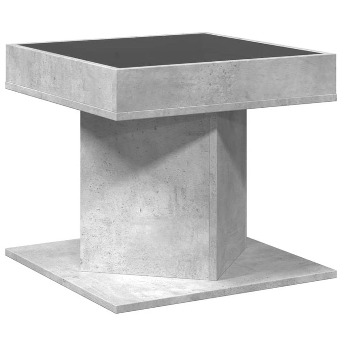 Măsuță de cafea cu LED, gri beton, 50x50x45 cm, lemn prelucrat - WALTI WALTI