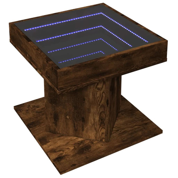 Măsuță de cafea cu LED stejar fumuriu 50x50x45cm lemn prelucrat - WALTI WALTI