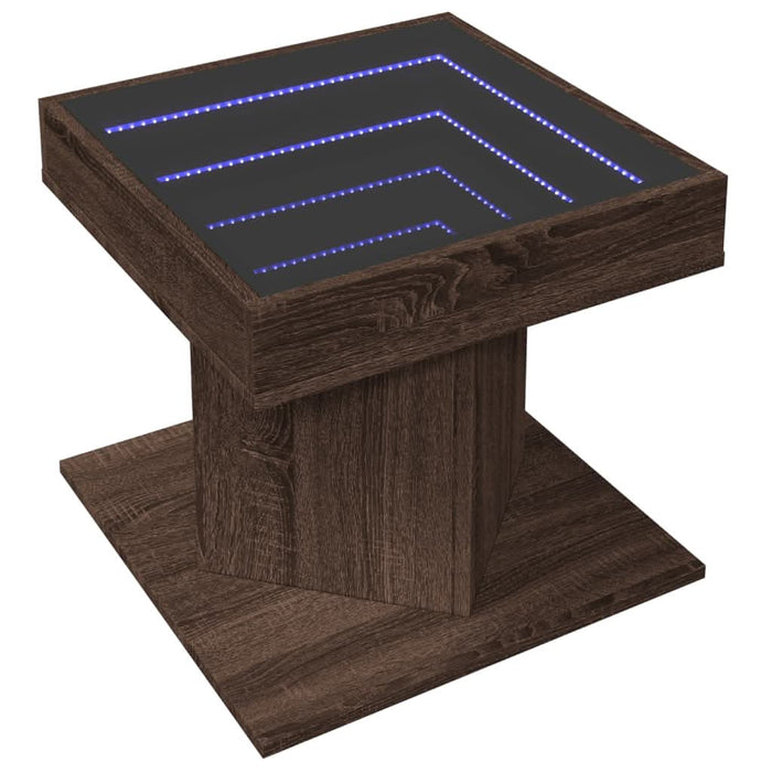 Măsuță de cafea cu LED stejar maro 50x50x45 cm lemn prelucrat - WALTI WALTI