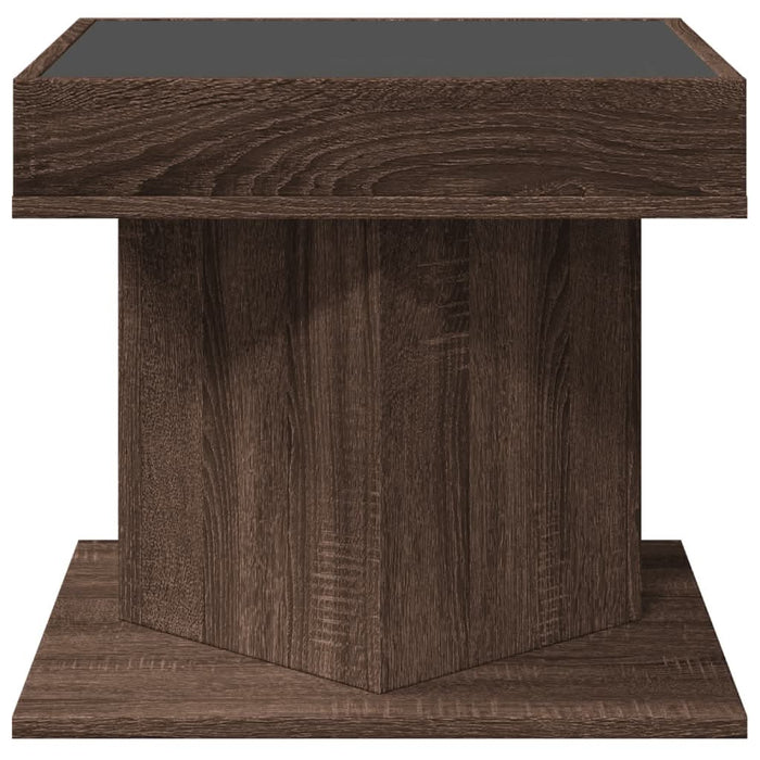 Măsuță de cafea cu LED stejar maro 50x50x45 cm lemn prelucrat - WALTI WALTI