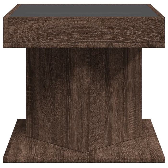 Măsuță de cafea cu LED stejar maro 50x50x45 cm lemn prelucrat - WALTI WALTI