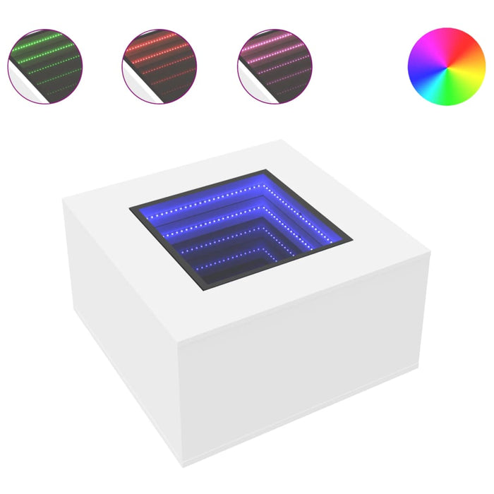 Măsuță de cafea cu LED, alb, 60x60x40 cm, lemn prelucrat - WALTI WALTI